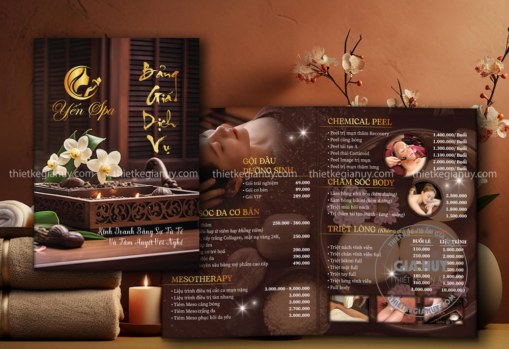 bi quyet thiet ke menu spa doc dao va sang trong