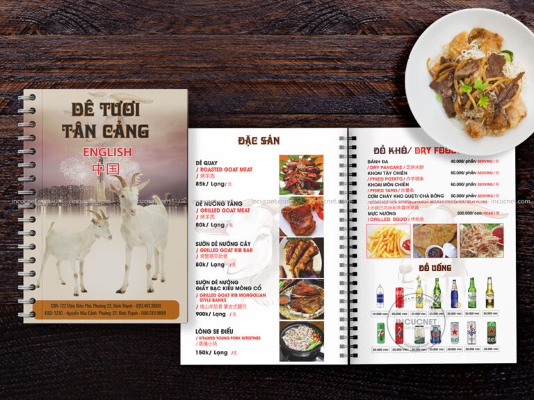 Thiết kế menu đẹp nhanh thu hút khách hàng - In cực nét