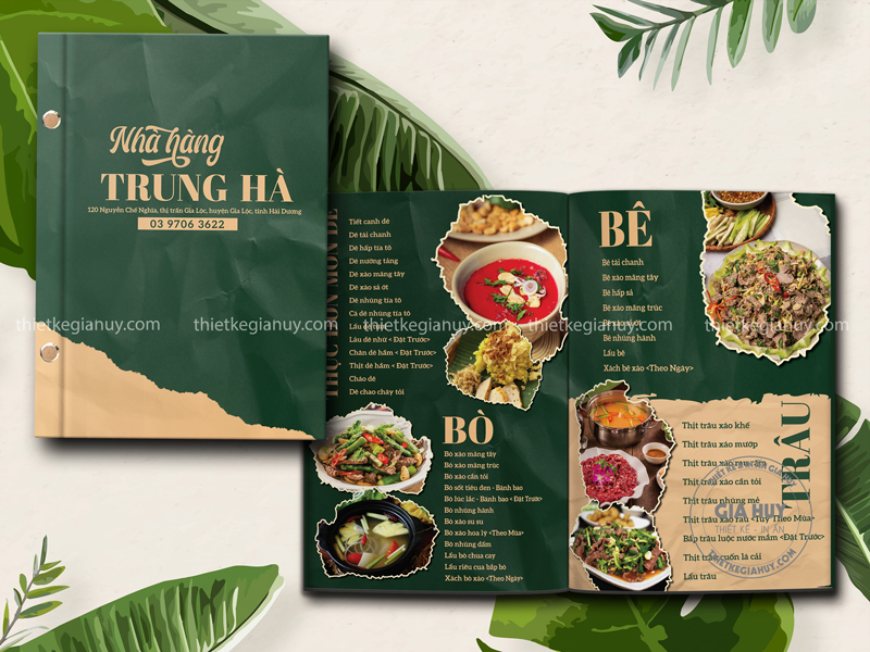menu nha hang trung ha