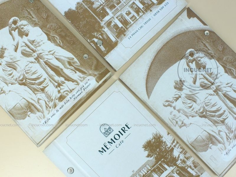 menu quán cafe phong cách âu