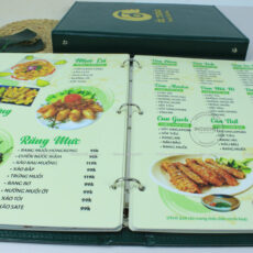 Phong cách nhà hàng sang trọng với mẫu menu da