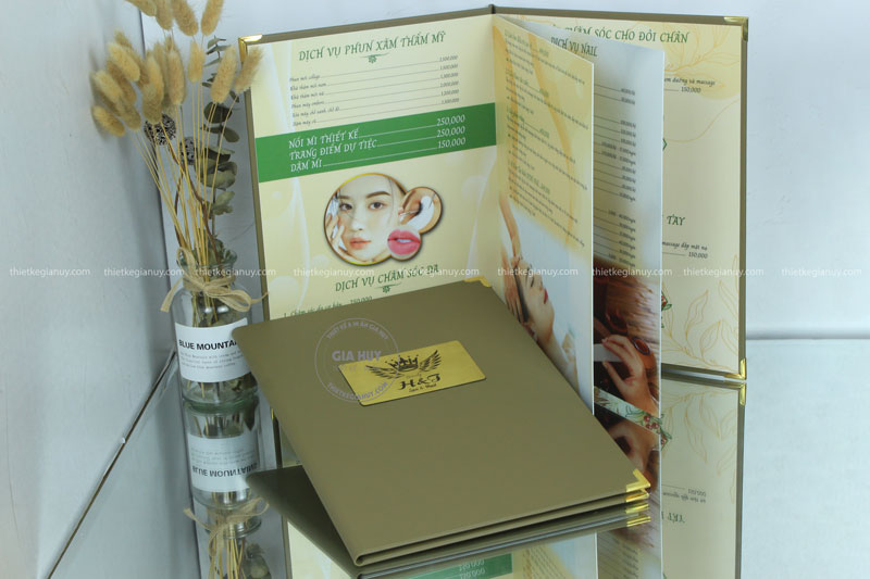 in menu spa chuyen nghiep