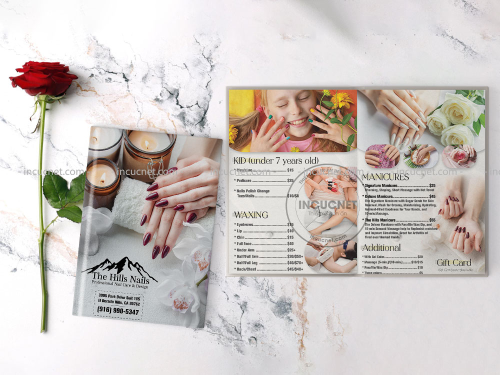 thiết kế menu nails