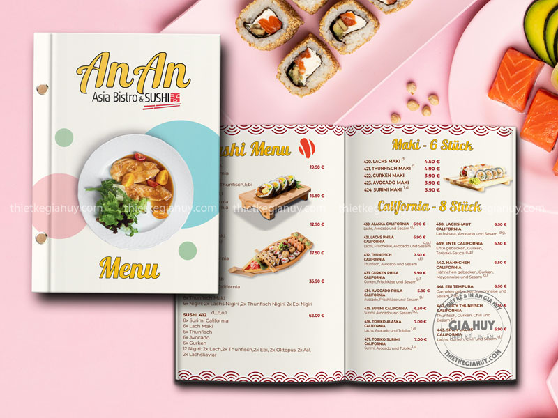 menu sushi