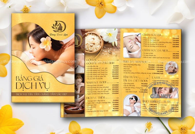 thiet ke va in an menu gap doi