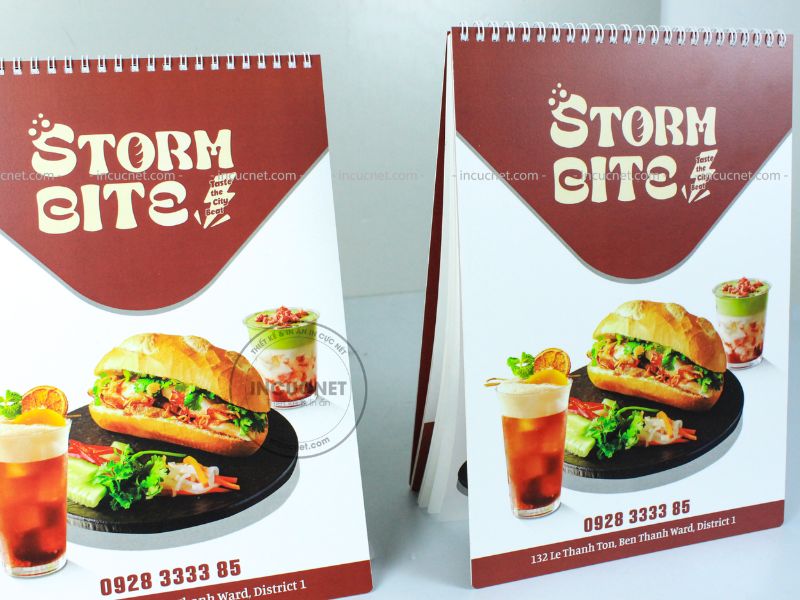 menu quán ăn chống nước