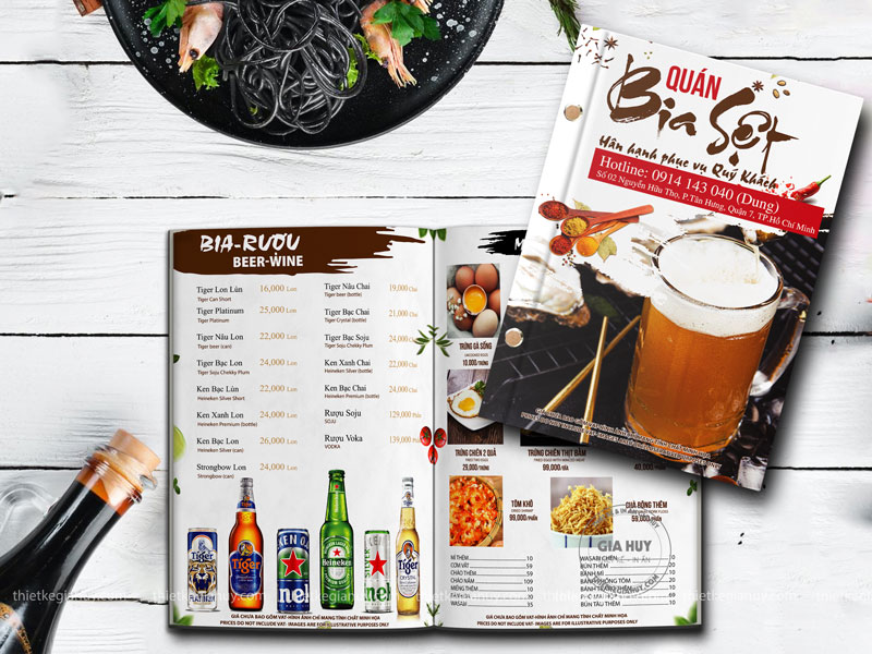 menu bia set