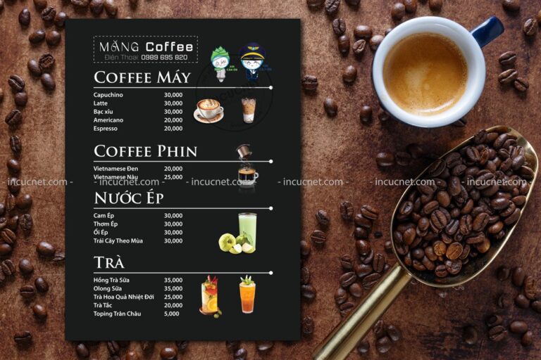 Những Mẫu Menu Cà Phê Độc Đáo - In cực nét