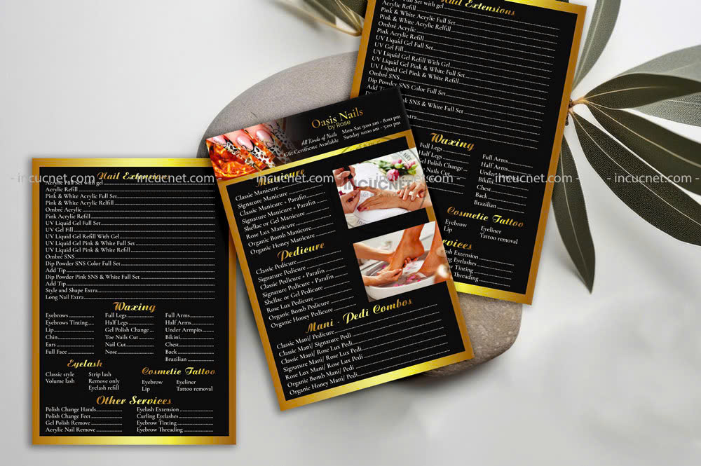 thiet ke bang gia nails spa sap xep