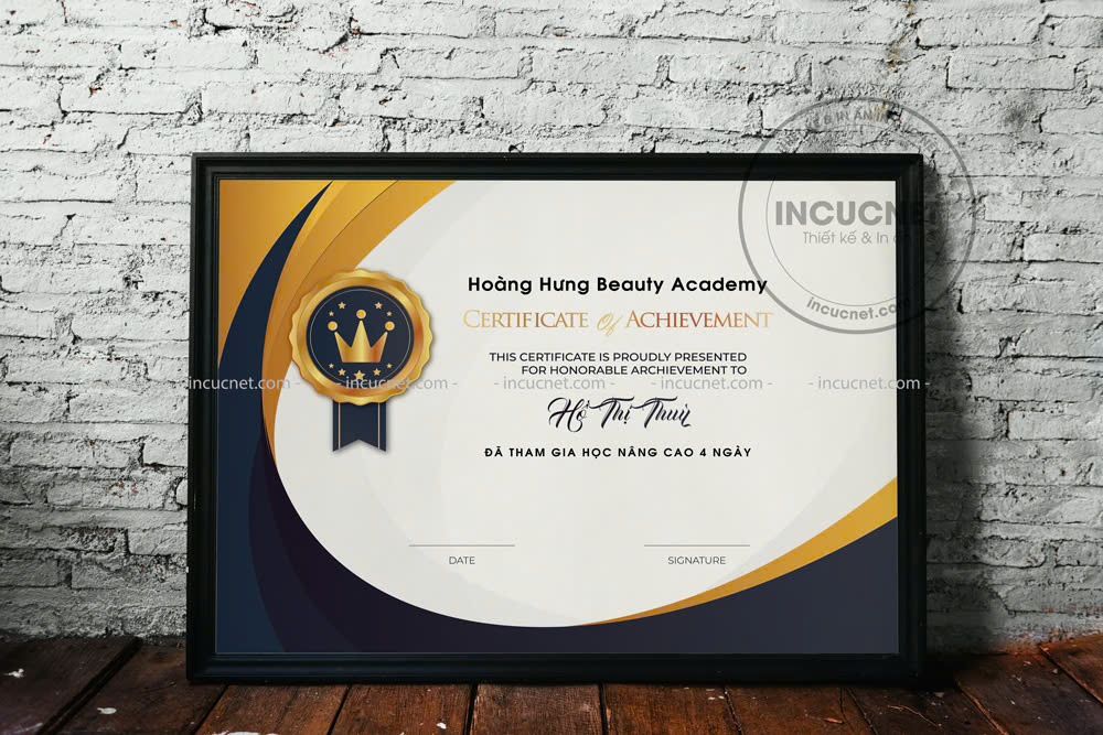 Mẫu bằng khen đóng khung kính đẹp