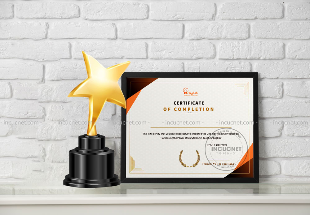 Mẫu bằng khen đóng khung kính đẹp