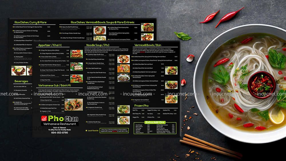 Mẫu menu bìa cứng