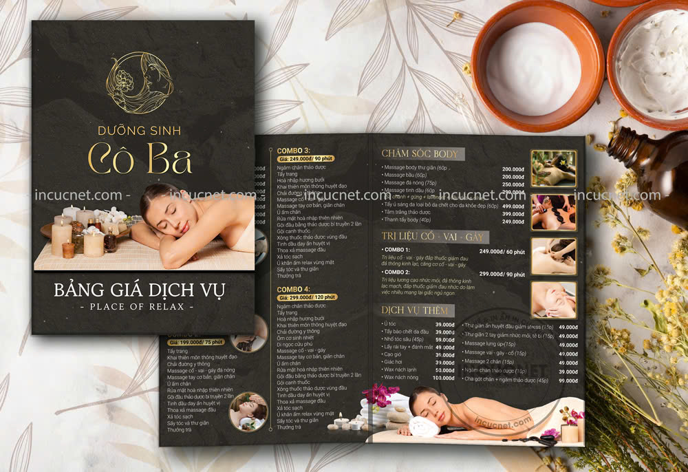 Mẫu menu bìa cứng