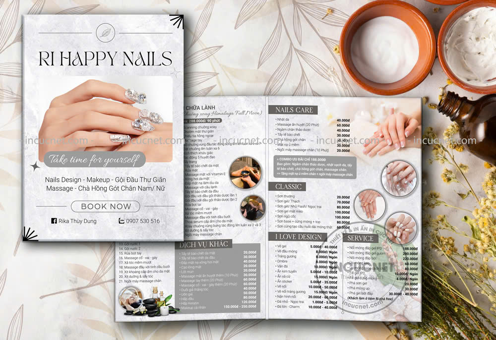 Mẫu menu bìa cứng