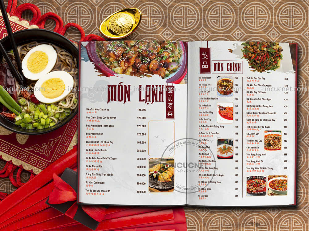 Mẫu menu bìa cứng