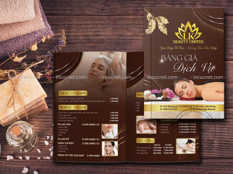 bảng giá dịch vụ tông màu nâu đậm