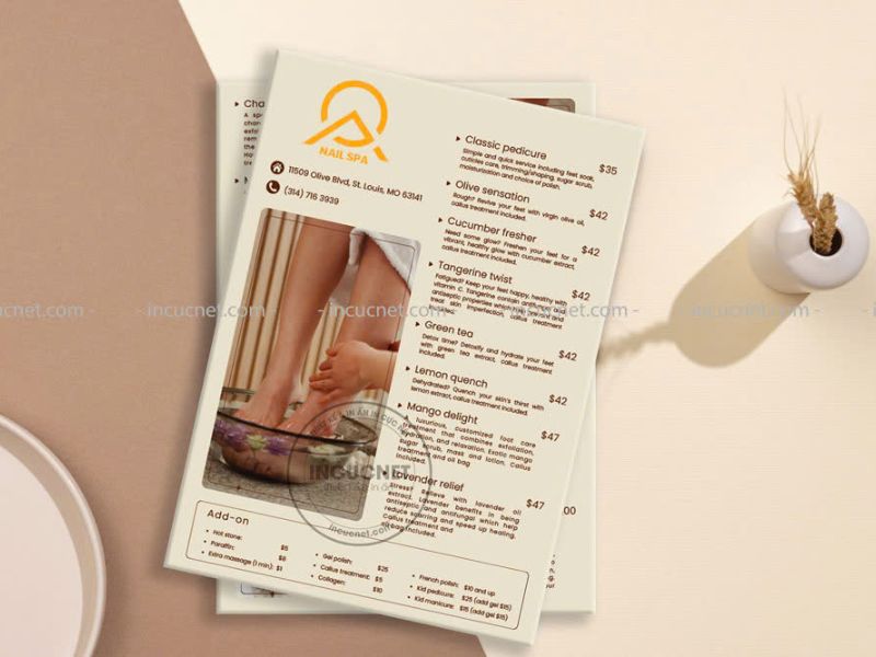 menu nail spa bồi formex