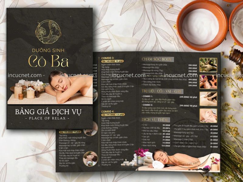 thiết kế menu sang trọng