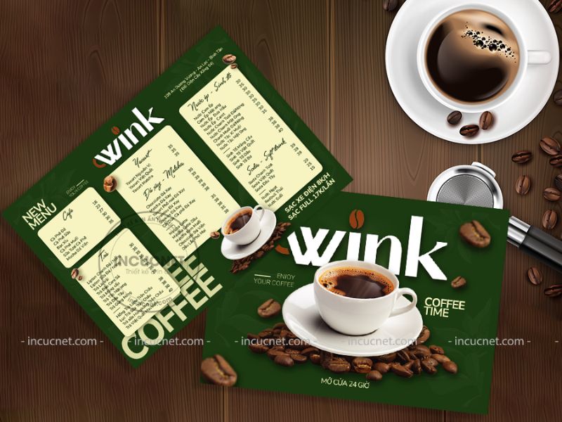 menu bảng cafe