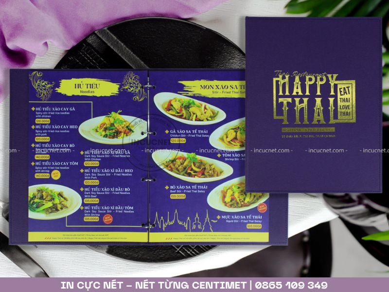 thực đơn nhà hàng thái lan