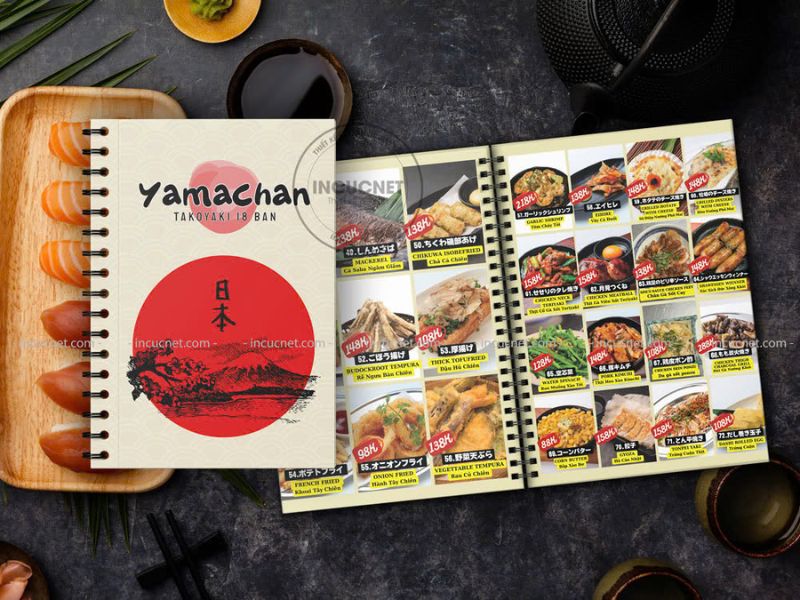 in menu chống nước cho nhà hàng nhật uy tín