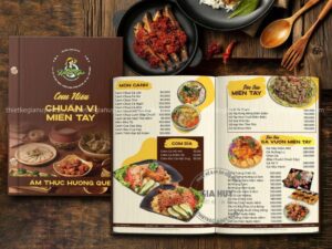 in menu bìa cứng gáy ốc chắc chắn và hiện đại