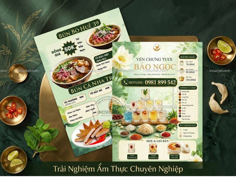 thiết kế menu món ăn truyền thống chuyên nghiệp